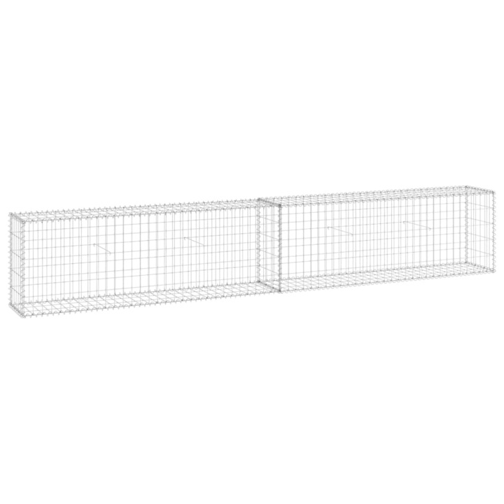 vidaXL horganyzott acél gabion fal fedéllel 300 x 30 x 50 cm 14.9 kg