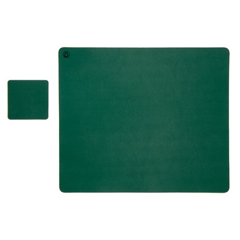 Set Mousepad si 1 suport pahar Flexi L, din piele PU, cu doua fete, pentru protectie birou, UNIKA verde/bej Set Mousepad si 1 suport pahar Flexi L, din piele PU, cu doua fete, pentru protectie birou, UNIKA verde/bej