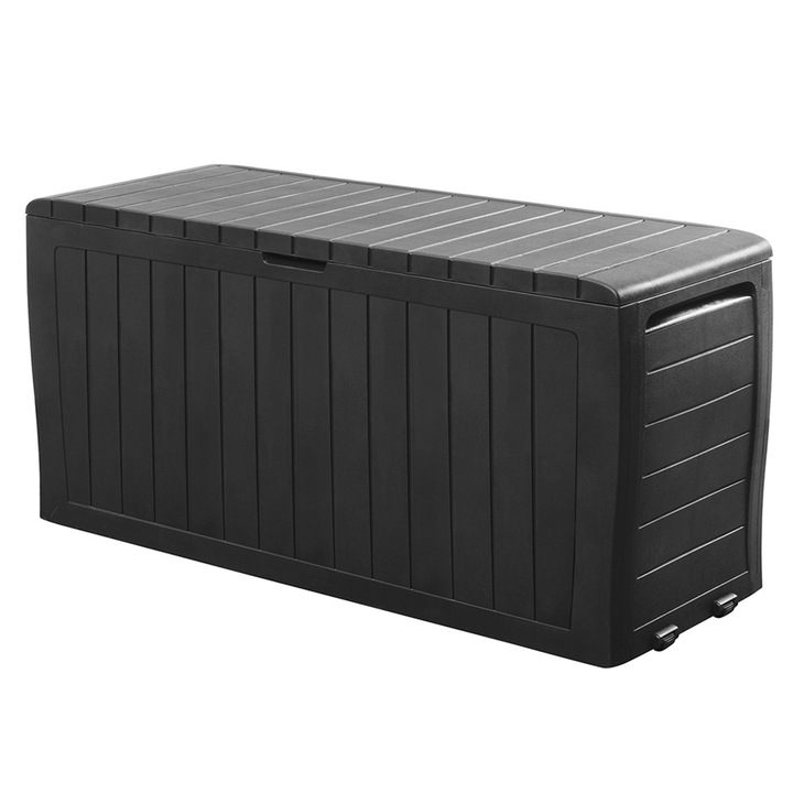 Cutie de depozitare gradina cu roti Marvel Plus, Antracit, 117 x 45 x 57 cm