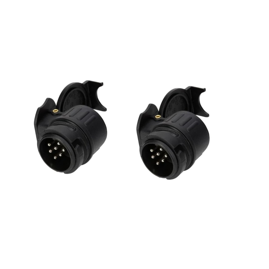 Set 2 bucati adaptor priza universal, de la 13 la 7 pini pentru remorca, Motor Starter®, plastic ABS, negru