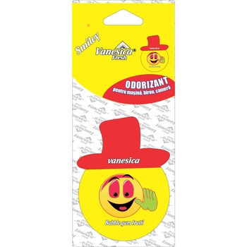 Odorizant auto Smiley, aroma bubble gum frutti Odorizant auto Smiley, aroma bubble gum frutti