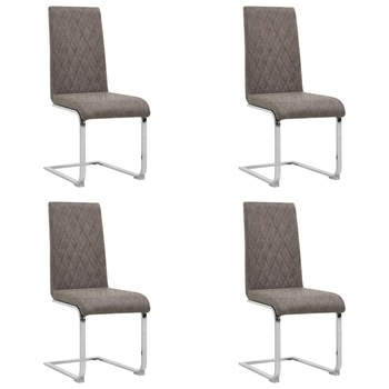 Set de 4 scaune consola de bucatarie, vidaXL, Piele ecologica/Fier, 43 x 58 x 98,5 cm, Maro inchis