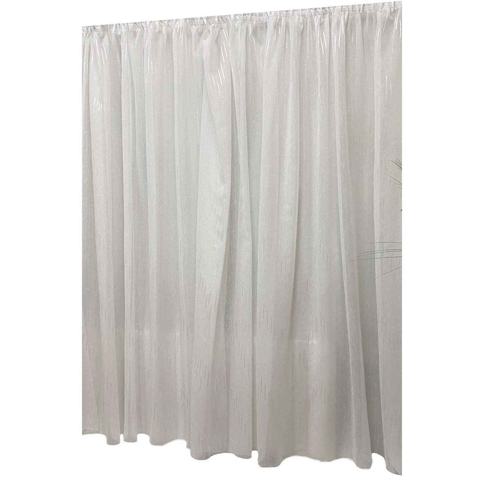 Perdea alba 600x245cm brodata cu joc de linii albe, cu rejansa by Liz Line - RD1856