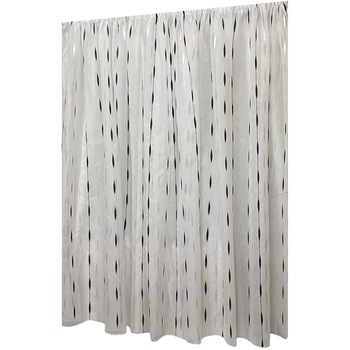 Perdea alba cu broderie neagra 700x245cm ploaie de meteoriti, cu rejansa by Liz Line - RD1827 Perdea alba cu broderie neagra 700x245cm ploaie de meteoriti, cu rejansa by Liz Line - RD1827