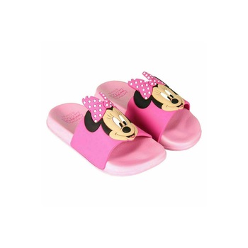 Papuci, Minnie Mouse cu fundita roz Papuci, Minnie Mouse cu fundita roz