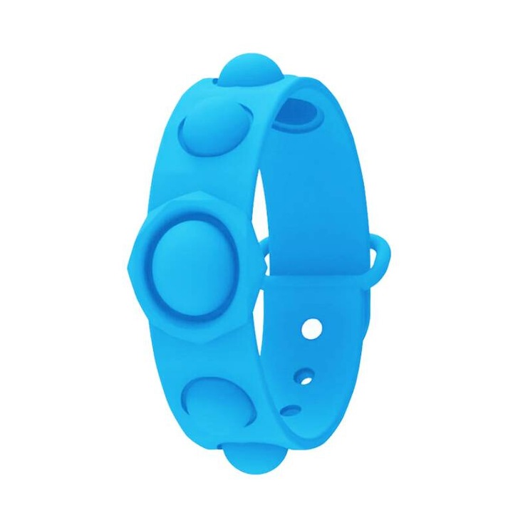 Fidget Anti-stressz játék karkötő, Pop it karkötő, Pop it rugalmas karkötő, kék