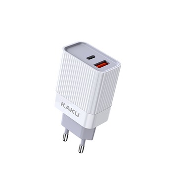 Incarcator retea Ultra Fast Charge, Type-C PD + USB, QuickCharge 3.0, 20W, Alb - KAKU - KSC-501 Incarcator retea Ultra Fast Charge, Type-C PD + USB, QuickCharge 3.0, 20W, Alb - KAKU - KSC-501