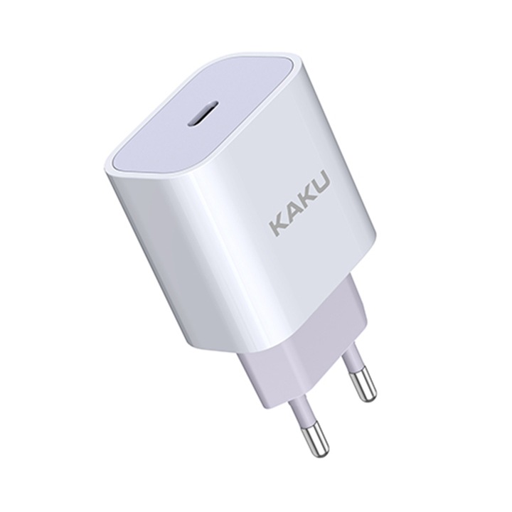 Kaku KSC-500 Gyorstöltő hálózati adapter, C típusú PD 20W, Fehér