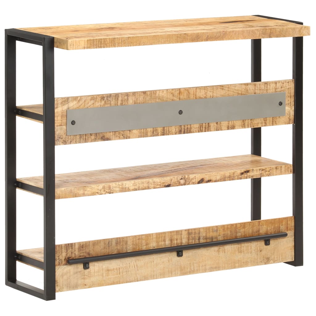 Masa de bar vidaXL, Lemn de mango nefinisat/Metal, 120 x 40 x 101 cm, Maro