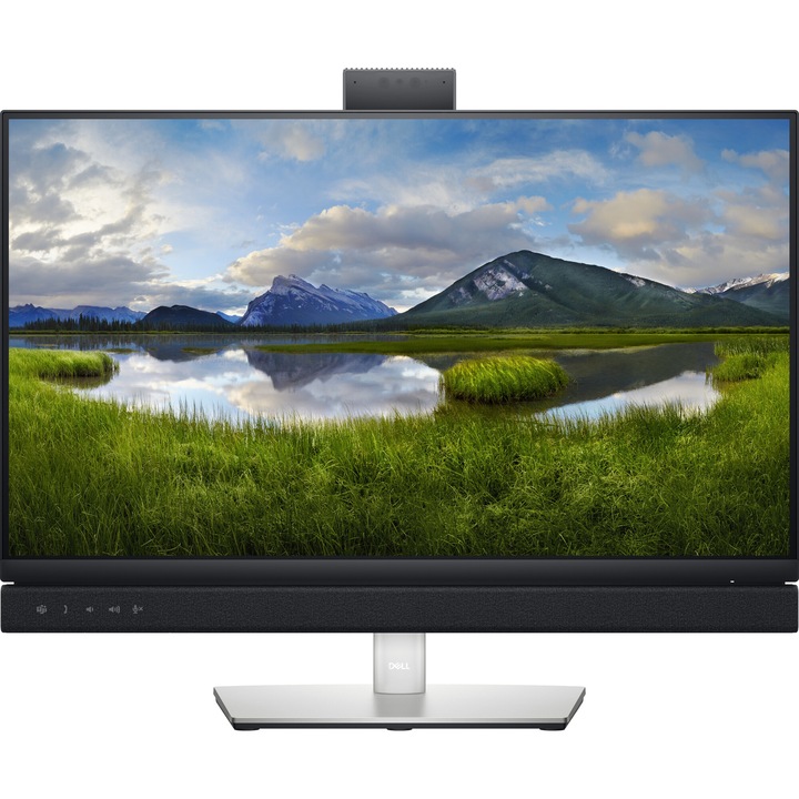 Монитор за видеоконференция Dell 23.8'', Full HD, 60HZ, 5ms, Soundbar, Web камера, Display Port, HDMI, USB, USB-C, C2422HE