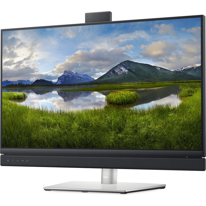 Monitor Videoconferinta LED IPS Dell QHD, 27'', 60Hz, 5ms, Soundbar, Camera Web, Display Port, HDMI, USB, USB-C, C2722DE