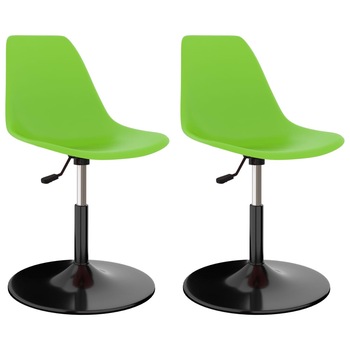 Set de 2 scaune de bucatarie, vidaXL, Plastic/metal, 45 x 55 x 73-87cm, Verde/Negru Set de 2 scaune de bucatarie, vidaXL, Plastic/metal, 45 x 55 x 73-87cm, Verde/Negru