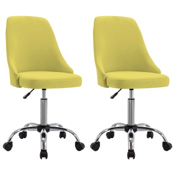Set de 2 scaune pentru living, vidaXL, Textil/Metal, 49 x 52,5 x (84,5-94,5) cm, Galben