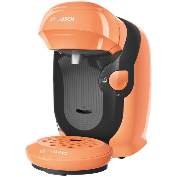 Pachet 12 cutii capsule cafea Tassimo Jacobso + Espressor Bosch Tassimo Style, 1400W, 0.7l, Intellibrew, Portocaliu