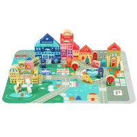 set constructie cuburi din lemn natural 120 piese quotoraselul din lemnquot saltea puzzle dezvoltare motrica si inteligenta pentru copii nontoxic imagen 44_0_
0