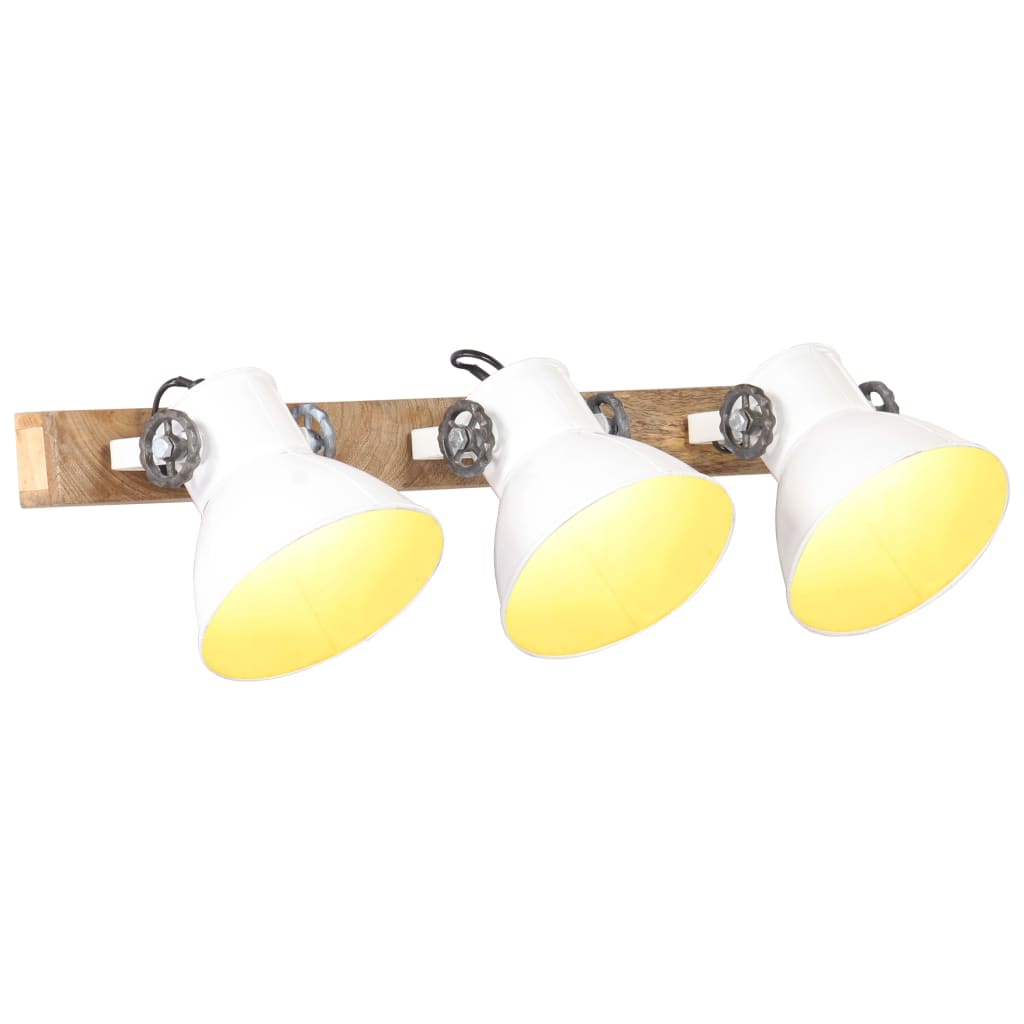 Lampa de perete, vidaXL, Fier, E27, 25 W, 65 x 25 cm, Alb/Maro