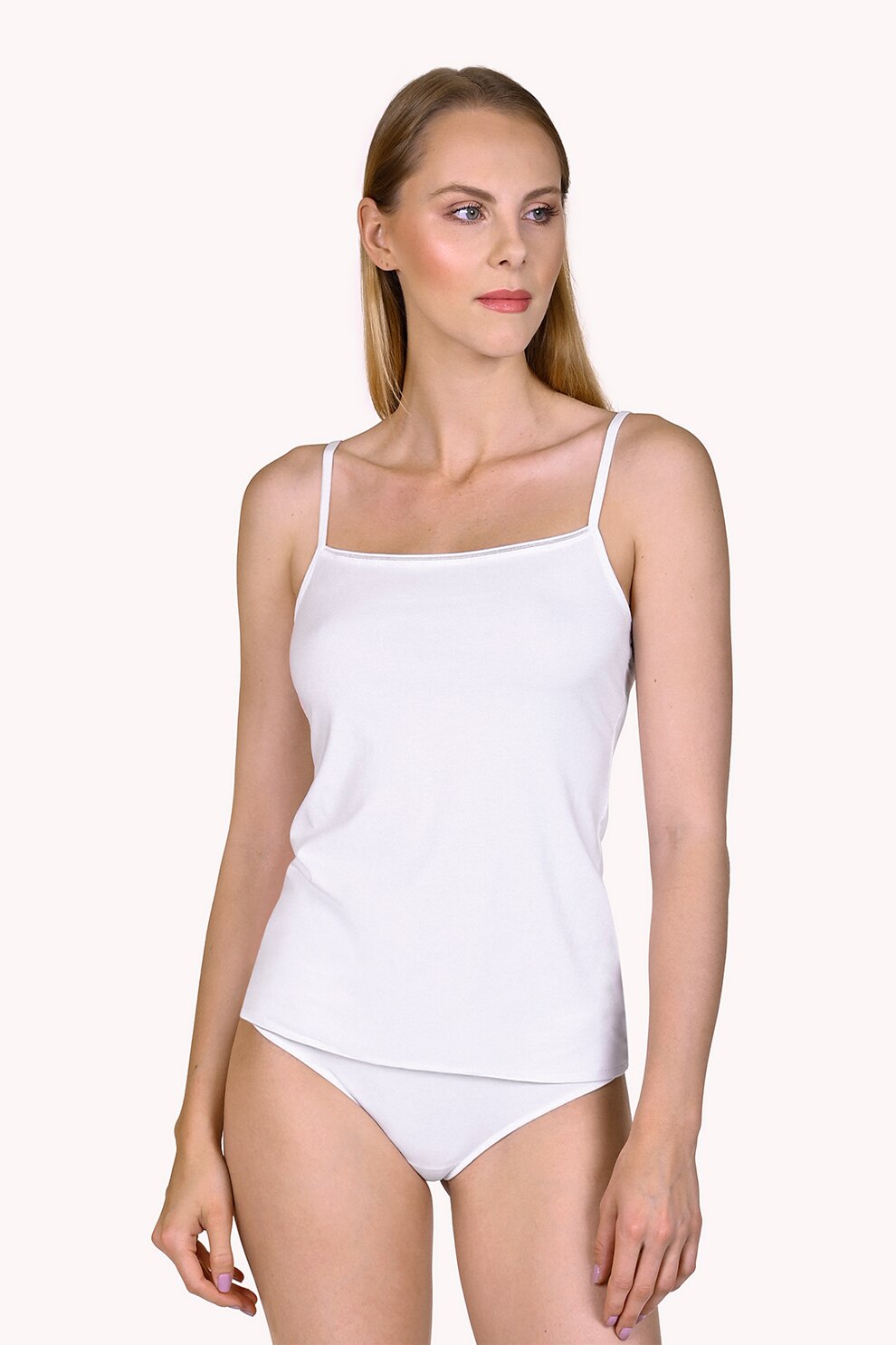 Lisca, Top din amestec de modal cu decolteu patrat Emma, Alb