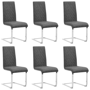 Set de 6 scaune consola de bucatarie, vidaXL, Piele ecologica/Fier, 43 x 58 x 98,5 cm, Gri Set de 6 scaune consola de bucatarie, vidaXL, Piele ecologica/Fier, 43 x 58 x 98,5 cm, Gri