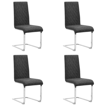 Set de 4 scaune consola de bucatarie, vidaXL, Piele ecologica/Fier, 43 x 58 x 98,5 cm, Negru