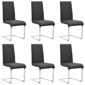 Set de 6 scaune consola de bucatarie, vidaXL, Piele ecologica/Fier, 43 x 58 x 98,5 cm, Negru