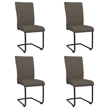 Set de 4 scaune de bucatarie vidaXL, Textil/MDF, 45 x 58,5 x 97 cm, Maro taupe