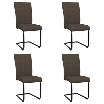 Set de 4 scaune de bucatarie vidaXL, Textil/MDF, 45 x 58,5 x 97 cm, Maro inchis