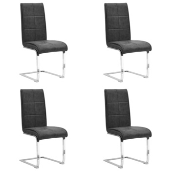 Set de 4 scaune consola de bucatarie, vidaXL, Piele artificiala/Metal, 43 x 57 x 100 cm, Negru