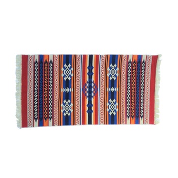 Covor tip traversa, model traditional, doua fete, 150 x 80 cm , Rosu, Albastru, Crem Covor tip traversa, model traditional, doua fete, 150 x 80 cm , Rosu, Albastru, Crem