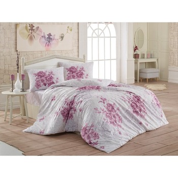 Lenjerie de Pat, Kristal By TAC, 2 Persoane, HENNA MURDUM, Set 4 Piese Lenjerie de Pat, Kristal By TAC, 2 Persoane, HENNA MURDUM, Set 4 Piese