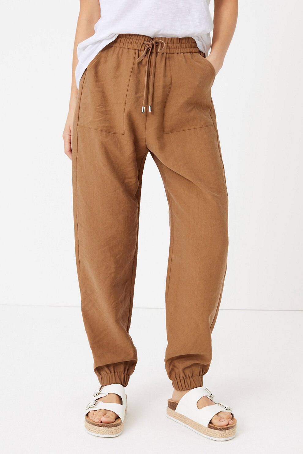 Marks & Spencer, Pantaloni cu snur de ajustare in talie, Scortisoara