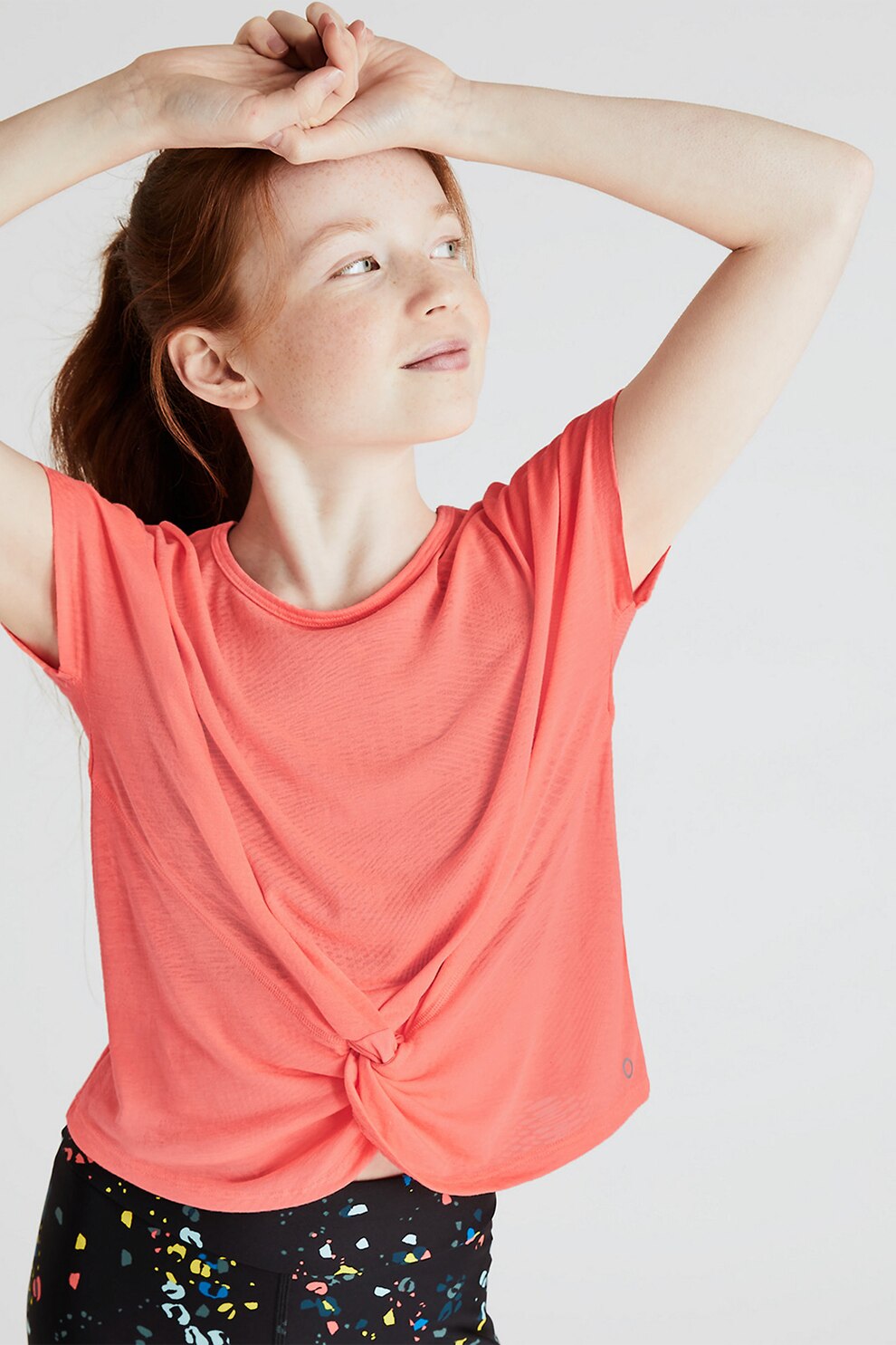 Marks & Spencer, Tricou cu decolteu la baza gatului si nod, Corai