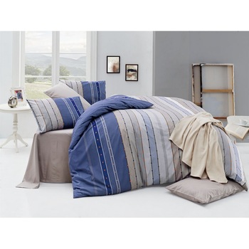 Lenjerie pat dublu bumbac 100% ranforce, 4 piese, Nazenin Home, Rulling Royal Lenjerie pat dublu bumbac 100% ranforce, 4 piese, Nazenin Home, Rulling Royal