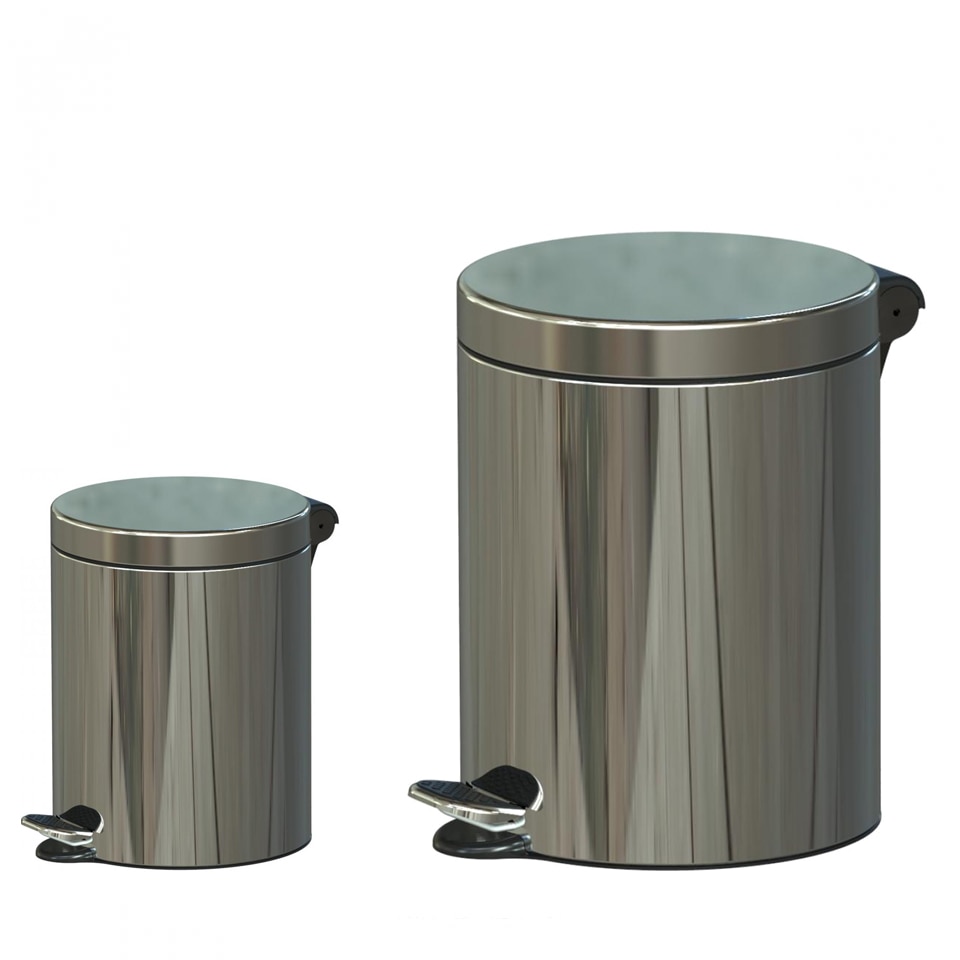 Set 2 cosuri de gunoi cu pedala Studio Casa, Opera, 3L+12L, Inox