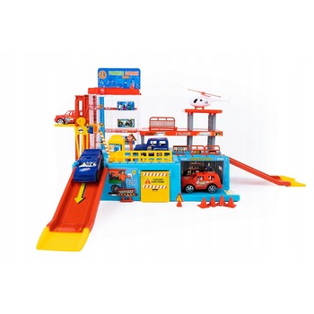 Set Garaj pentru Masini, KinderVibe, Include 4 Masini, Elicopter cu Heliport, Service Auto, Tobogane Masini, Semne de Avertizare, Lift, Multicolor Set Garaj pentru Masini, KinderVibe, Include 4 Masini, Elicopter cu Heliport, Service Auto, Tobogane Masini, Semne de Avertizare, Lift, Multicolor