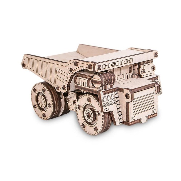 Építési készlet BELAZ MINI 3D puzzle mechanizmussal fából 105 db @ EWA