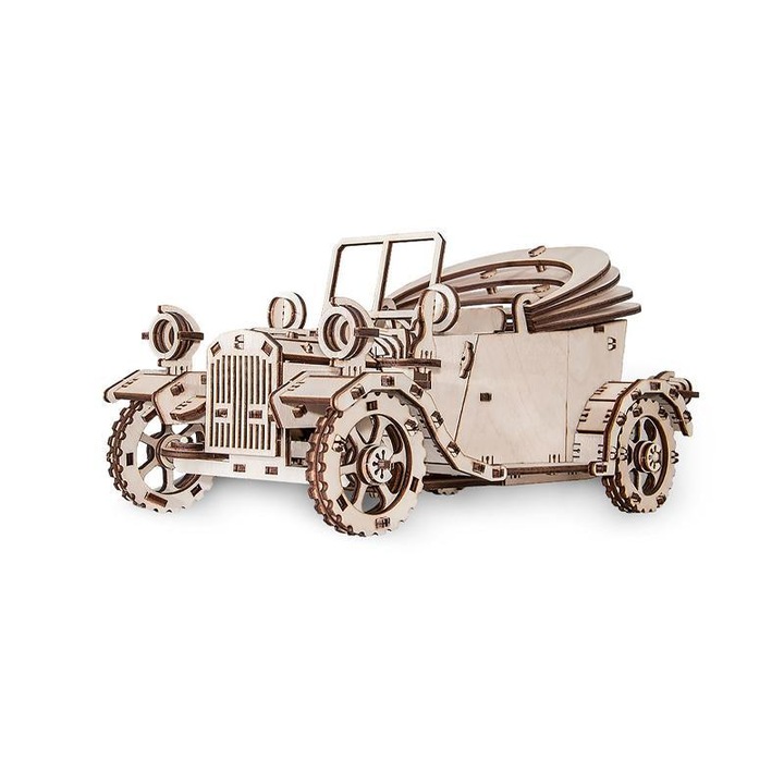 Конструктор с механизъм Пъзел 3D дървен RETROCAR 315 части, EWA
