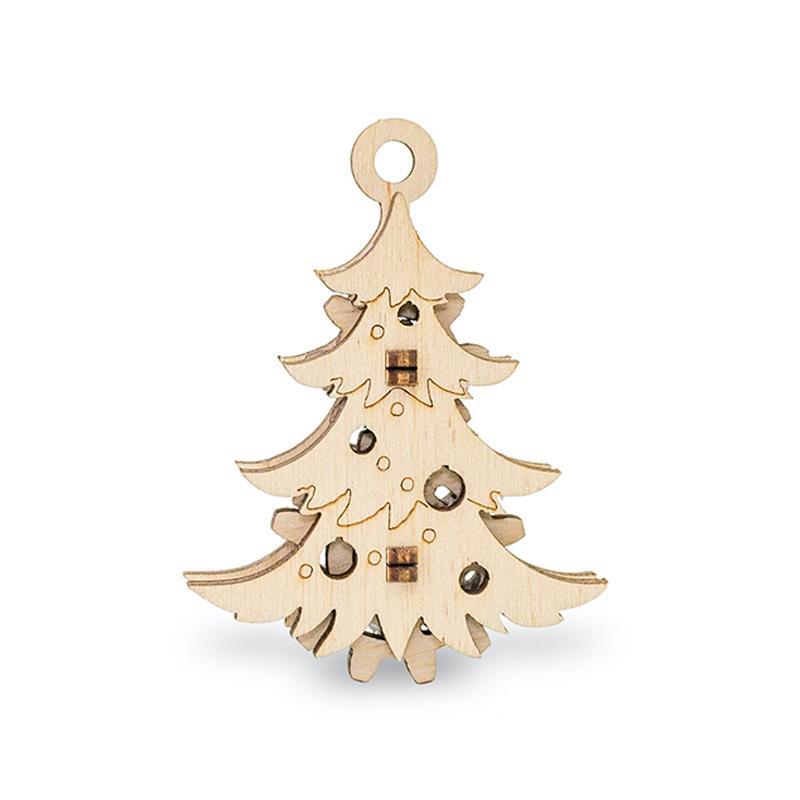 Set constructie mini cu mecanism Puzzle 3D EWICK: CHRISTMAS TREE din lemn 8 piese @ EWA