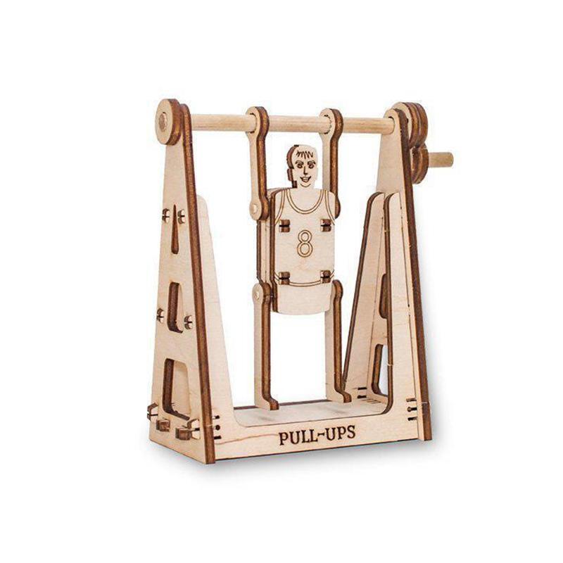 Set constructie mini cu mecanism Puzzle 3D SPINNING SPORTSMAN din lemn 22 piese @ EWA