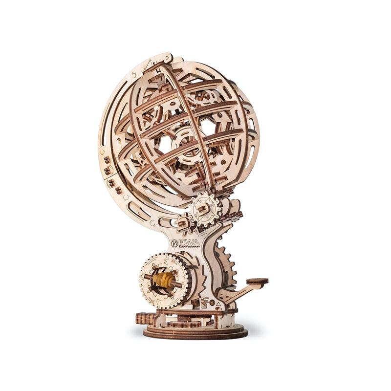 Set constructie cu mecanism Puzzle 3D KINETIC GLOBE din lemn 205 piese @ EWA