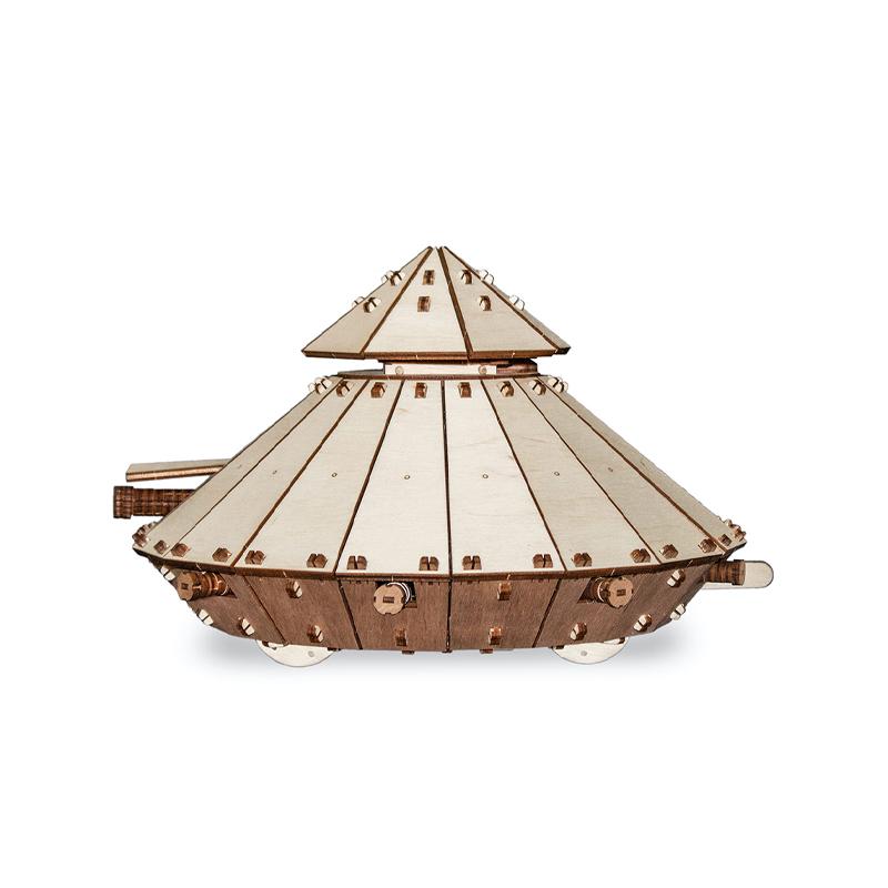 Set constructie cu mecanism Puzzle 3D DA VINCI TANK din lemn 363 piese @ EWA