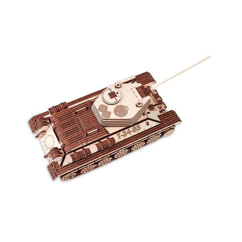 Set constructie cu mecanism Puzzle 3D TANK T-34-85 din lemn 965 piese @ EWA