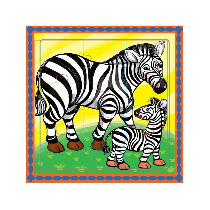 Puzzle educativ zebre, 18m + MamaMemo