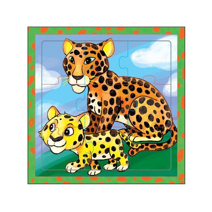 Oktató puzzle leopárdok, 18 m+ MamaMemo