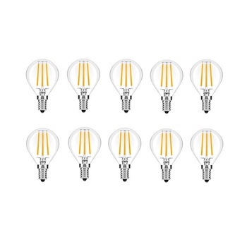 Set 10 becuri LED sferic Avide Filament, E14, 7W (64W), 880 lm, A++, lumina neutra(4000K) Set 10 becuri LED sferic Avide Filament, E14, 7W (64W), 880 lm, A++, lumina neutra(4000K)