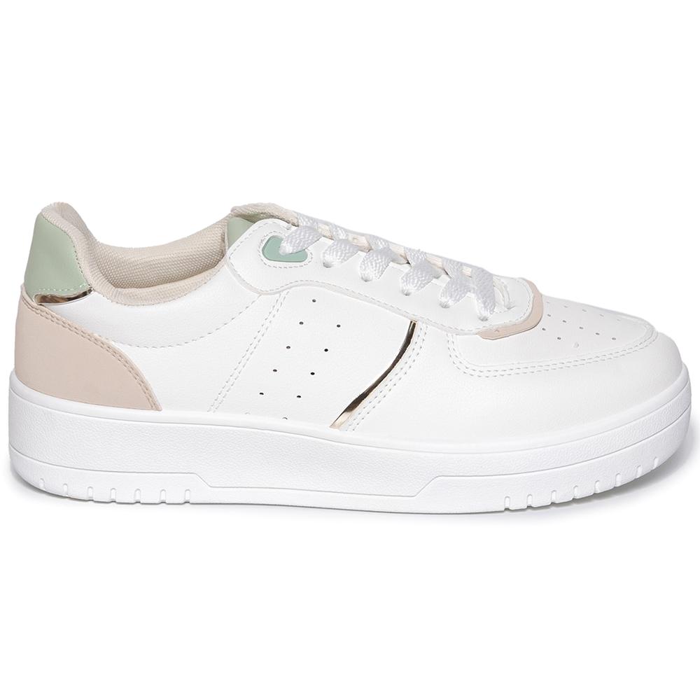 Pantofi sport dama Lani, Alb/Bej, Alb