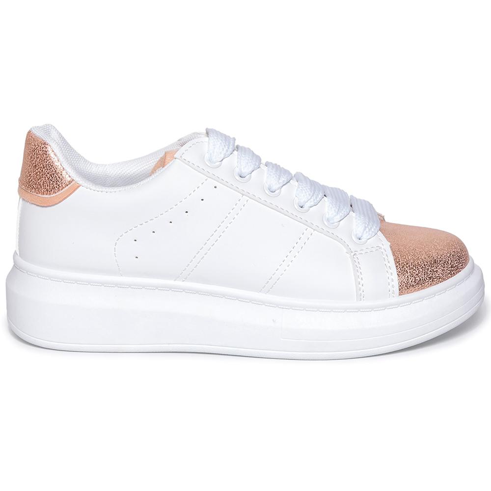 Pantofi sport dama Kesha, Alb/Roz, Roz
