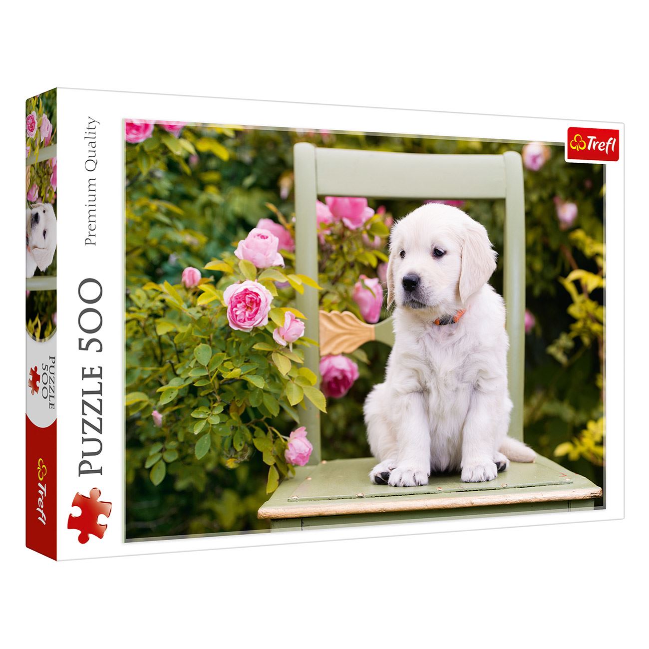 Puzzle 500 de piese, Zola, model catelus alb