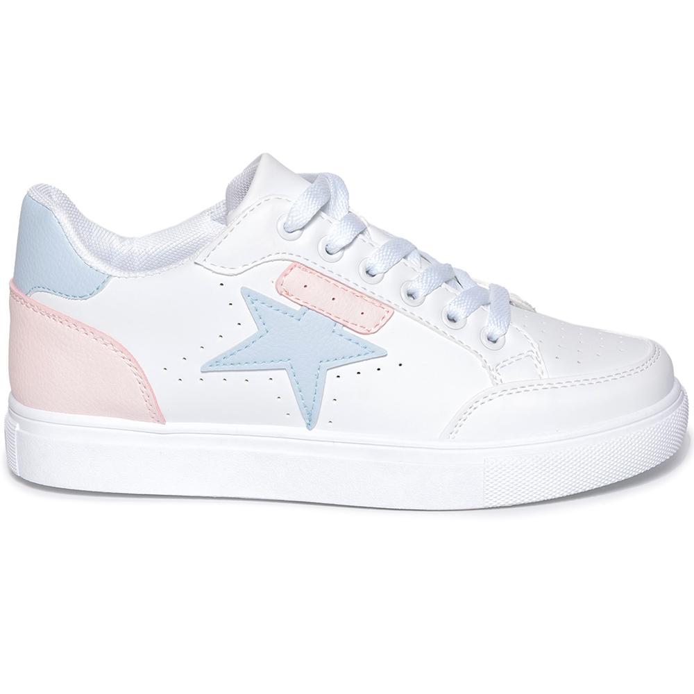 Pantofi sport dama Mika, Alb/Roz, Alb