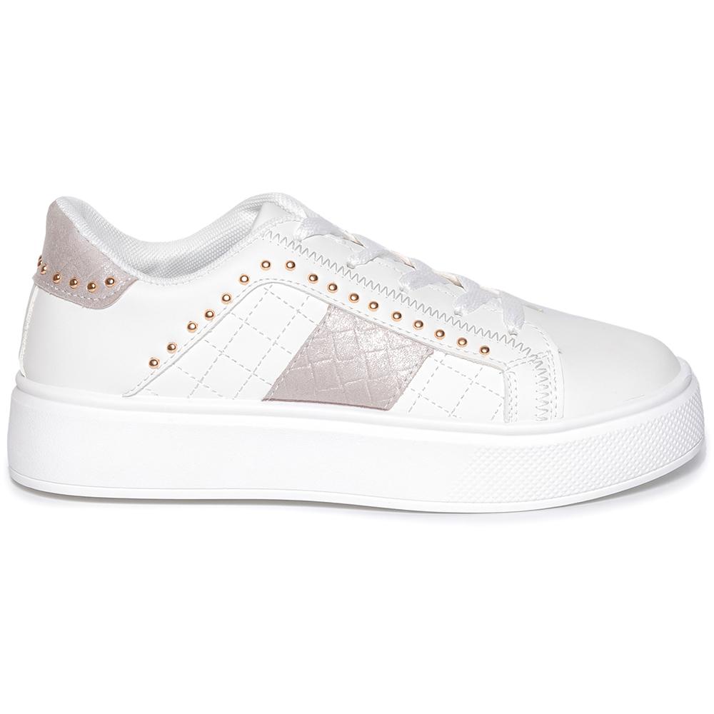 Pantofi sport dama Adelia, Alb/Gri, Alb