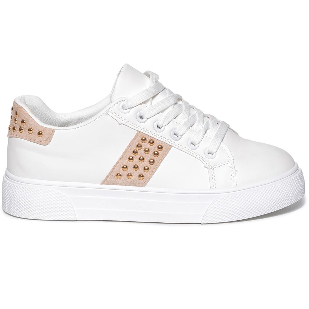 Pantofi sport dama Irma, Alb/Bej, Alb